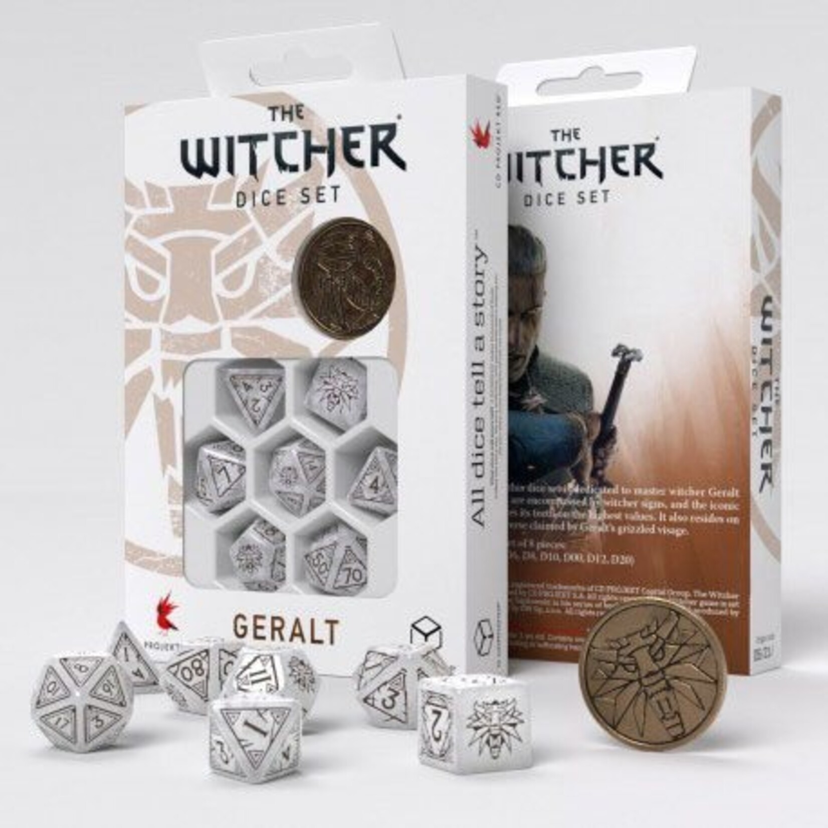 Q Workshop Gerald White Wolf dice set