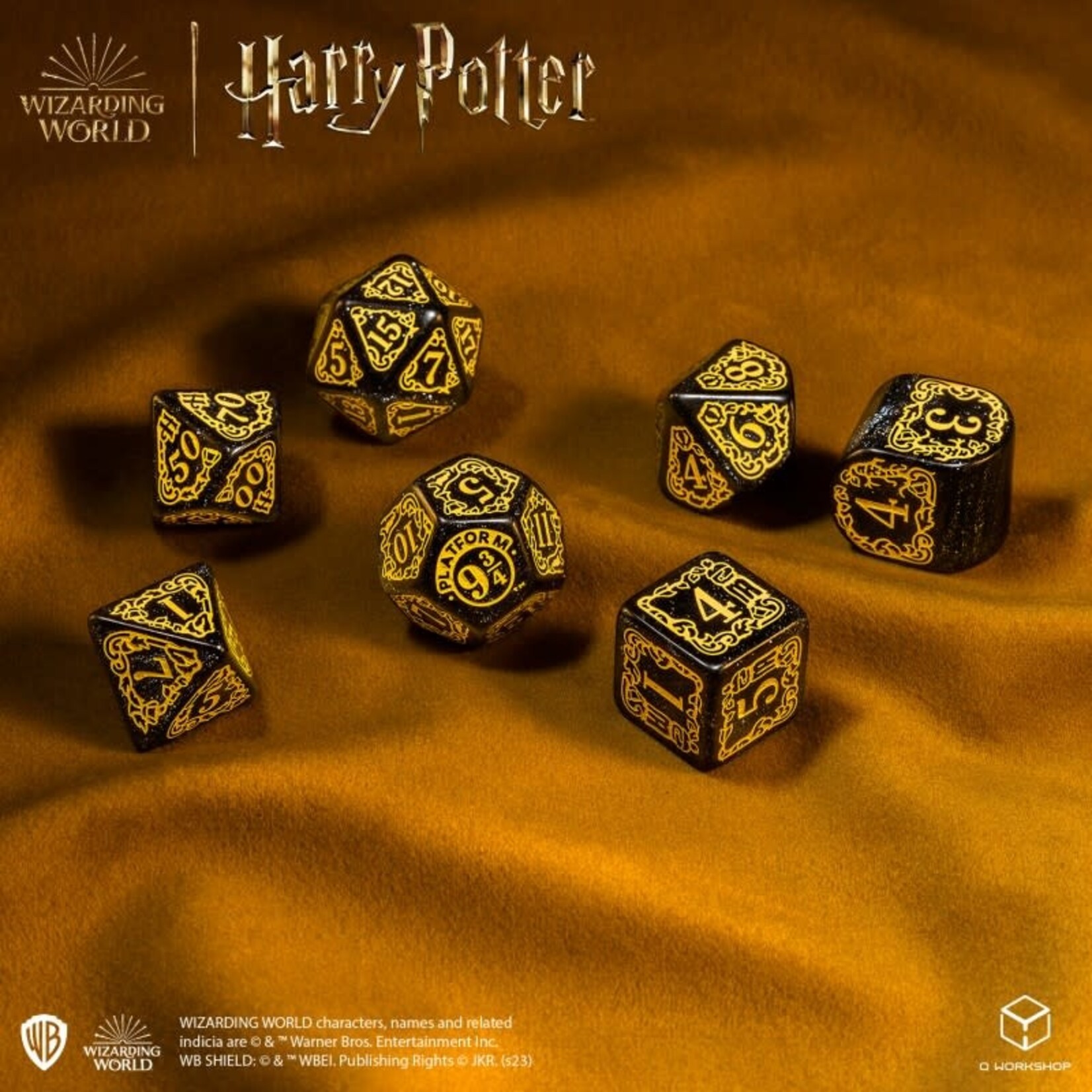 Q Workshop Harry Potter. Hufflepuff Modern Dice Set - Black