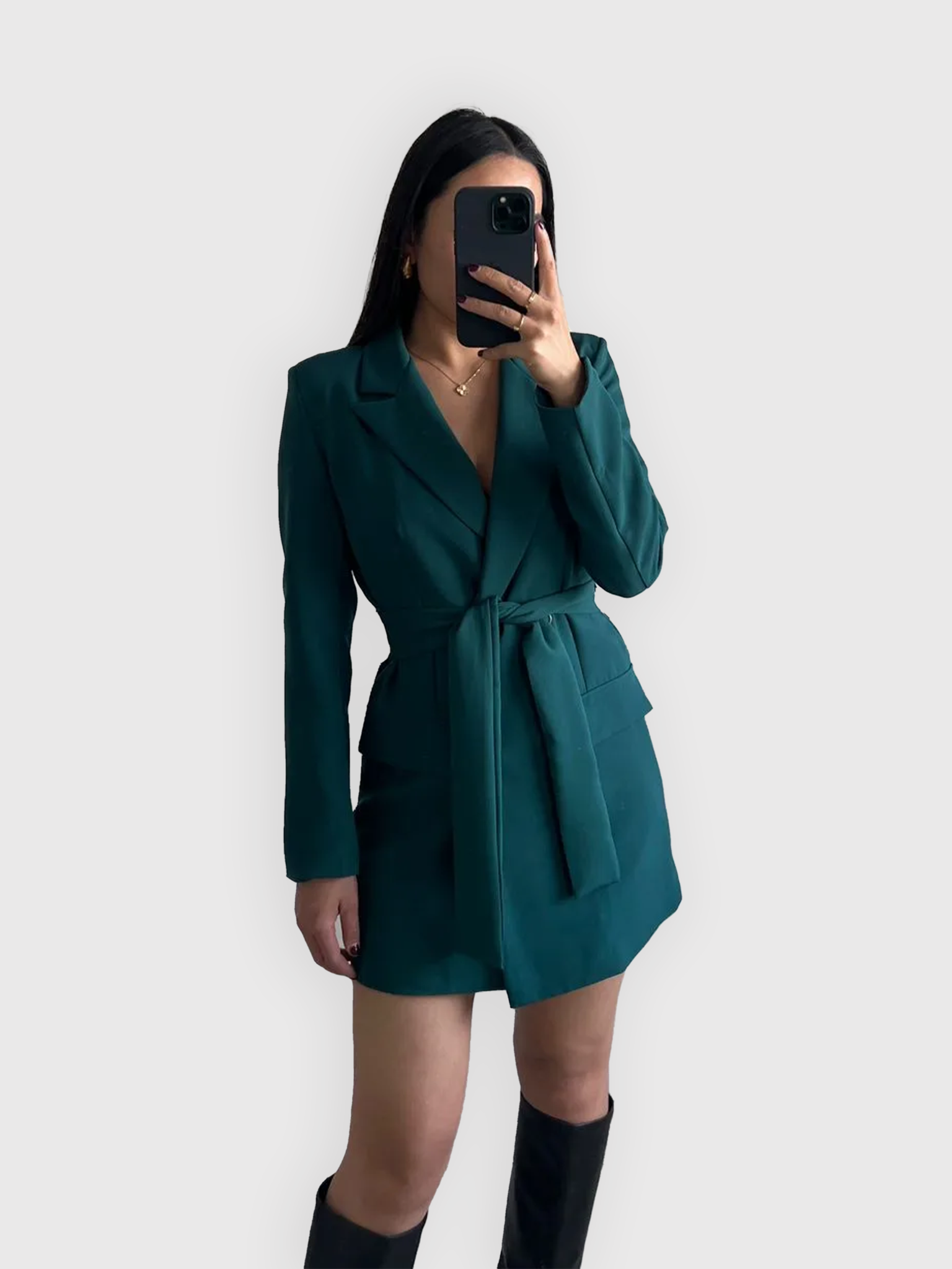 Nicky Blazer Dress Forest Green - Lavie the label
