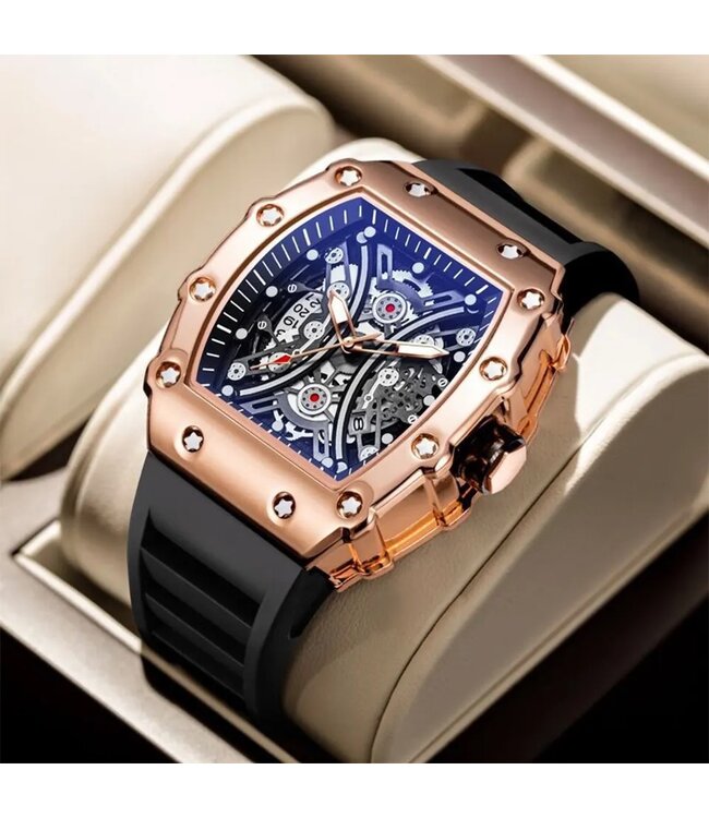 Mpariz Luxe  Herenhorloge     Rosé  - Gratis Armband bij elke bestelling (twv €29,95)