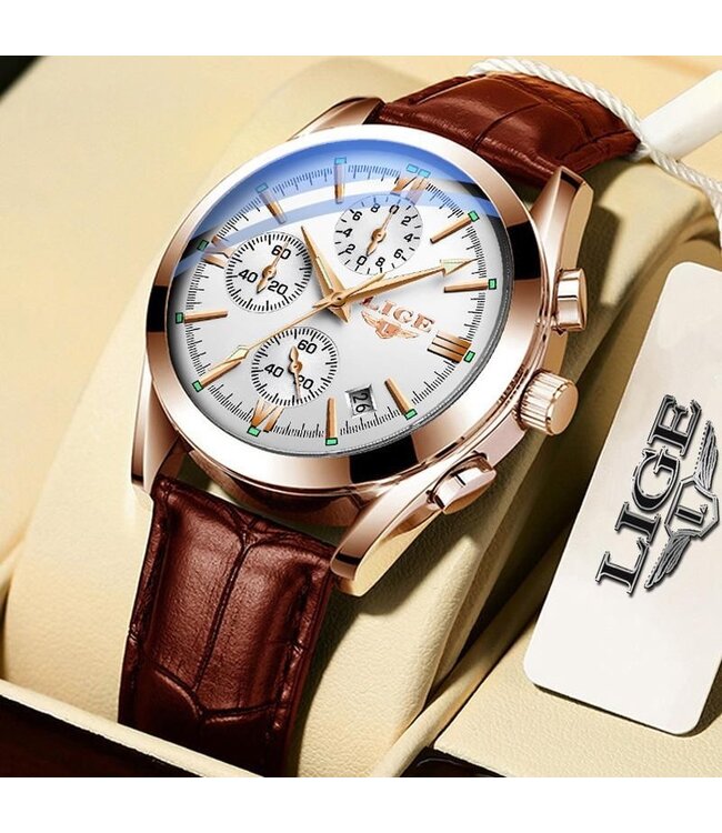 Lige Luxe Herenhorloge         Rosé  Wit