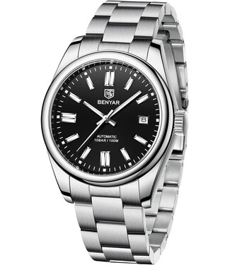 Benyar Herenhorloge Zilver & Zwart