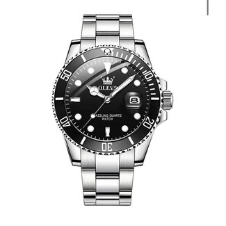 Olevs Luxe Herenhorloge Zilver Zwart