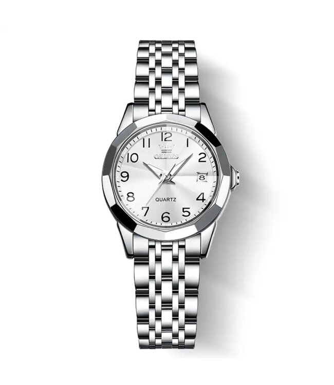Olevs Luxe Dameshorloge Zilver - Gratis Armband bij elke bestelling (twv €29,95)