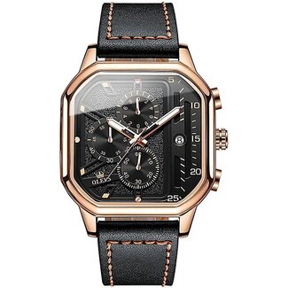 Olevs Luxe Herenhorloge Rosé Zwart