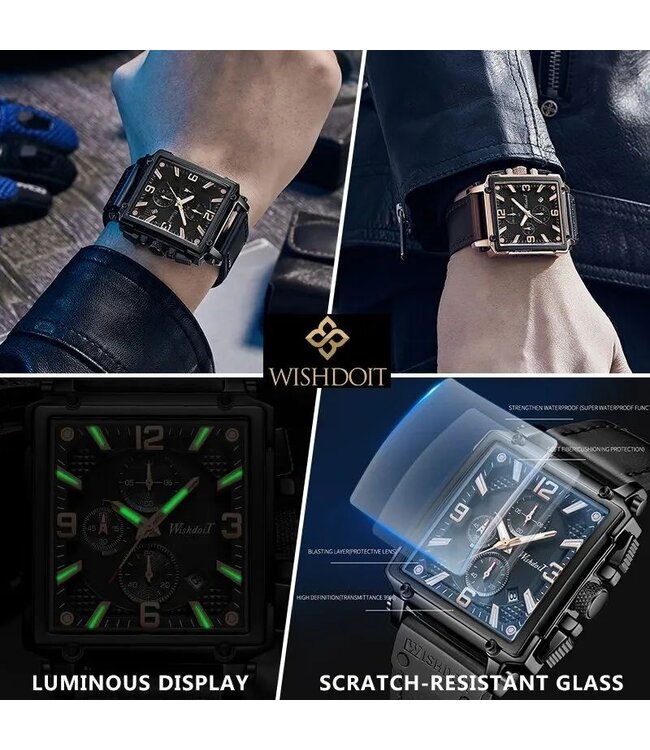 Mpariz Herenhorloge Rosé  zwart