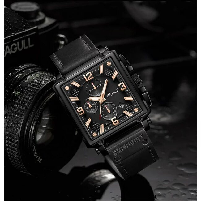 Mpariz Herenhorloge Rosé  zwart