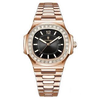Poedagar Luxe Herenhorloge  Rosé Zwart