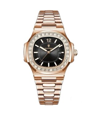Poedagar Luxe Herenhorloge  Rosé Zwart