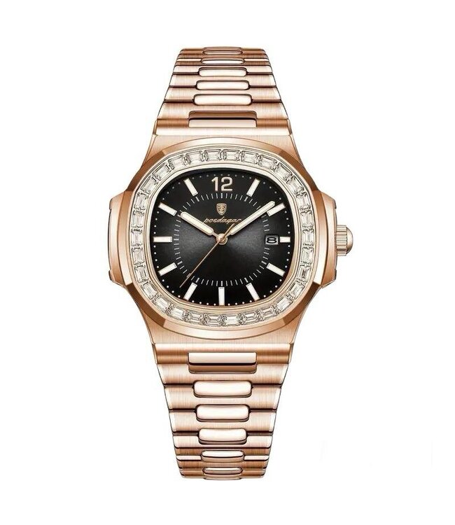 Poedagar Luxe Herenhorloge  Rosé Zwart