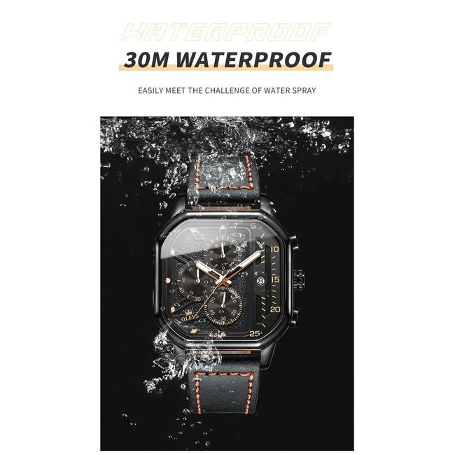 Olevs Forge – herenhorloge met leren band en klassiek design