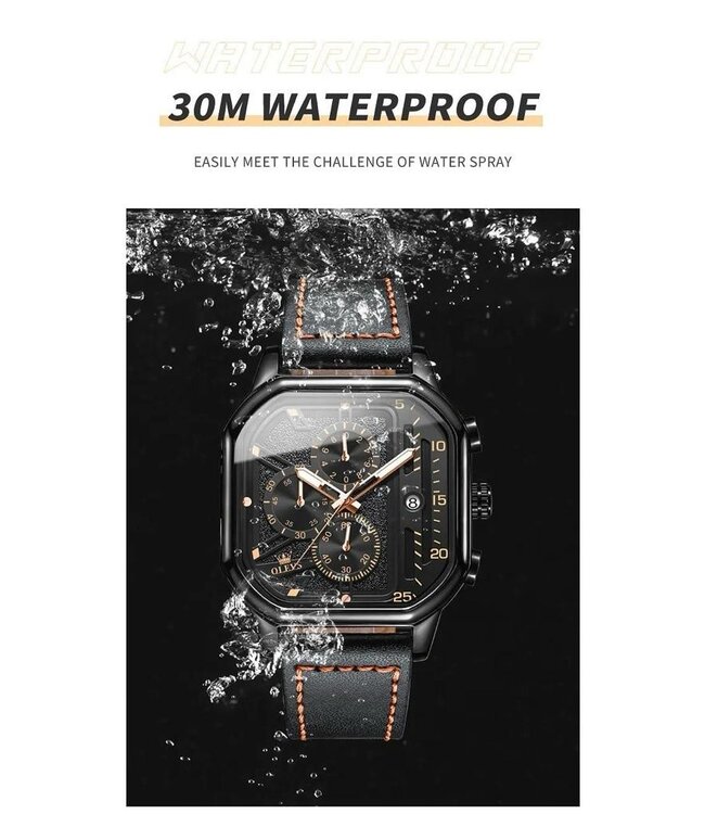 Olevs Luxe Herenhorloge Zwart