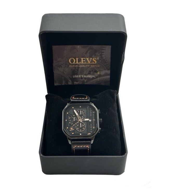 Olevs Luxe Herenhorloge Zwart