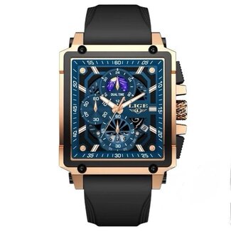Lige Luxe Herenhorloge        Rosé  Blauw
