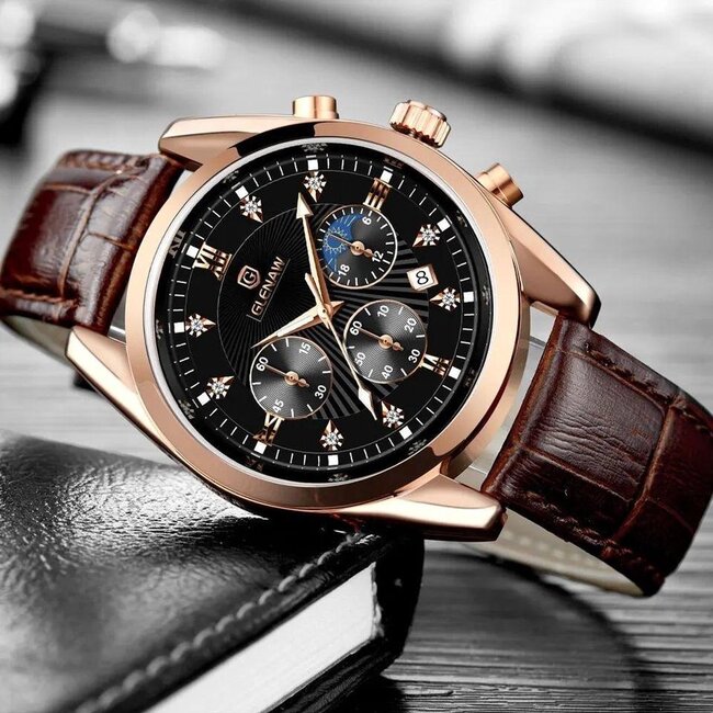 Mpariz Coolent – herenhorloge met leren band en klassiek design