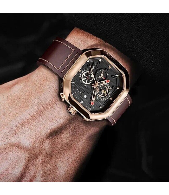 Lige Luxe Herenhorloge         Rosé  Zwart