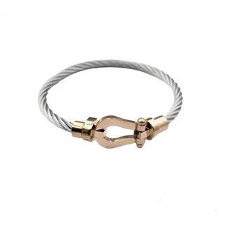 Mpariz Luxe Armband Draad zilver & Rosé  RVS