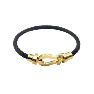 Mpariz Luxe Armband Draad Zwart &  Goud RVS