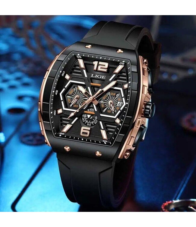 Lige Luxe Herenhorloge  Zwart