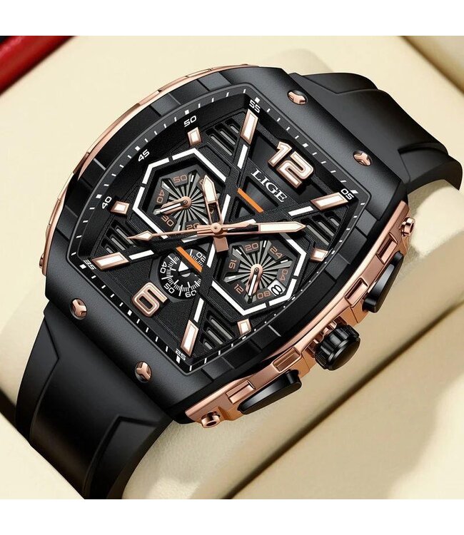 Lige Luxe Herenhorloge  Zwart