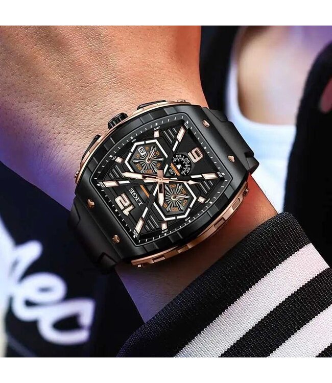 Lige Luxe Herenhorloge  Zwart