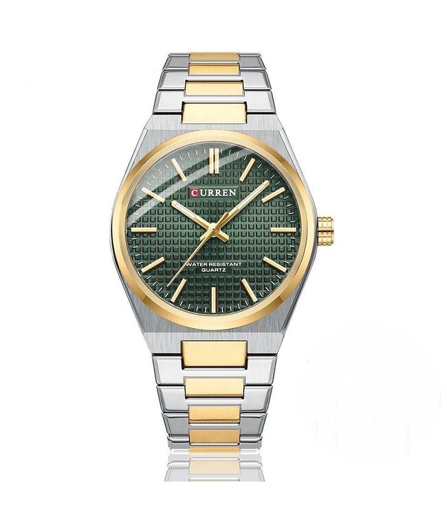 Curren Luxe Herenhorloge   Groen - Gratis Armband bij elke bestelling (twv €29,95)