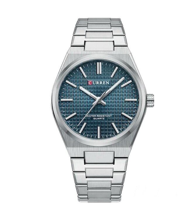 Curren Luxe Herenhorloge Zilver Blauw