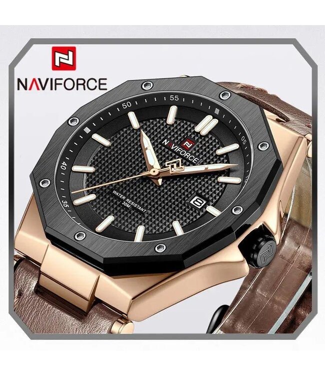 Naviforce Luxe Herenhorloge Rosé zwart