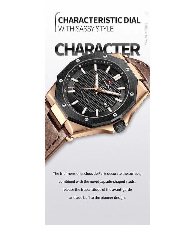 Naviforce Luxe Herenhorloge Rosé zwart