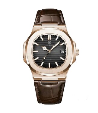 Poedagar Herenhorloge Rosé  zwart