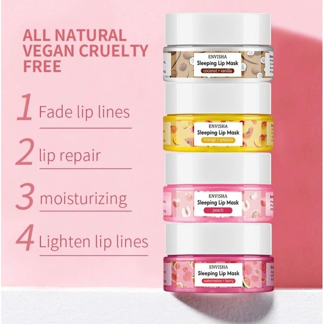 Envisha Sleeping Lip Mask Set (4 stuks) 1+1 GRATIS