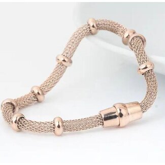 Mpariz RVS sluiting Armband Rosé en zilver