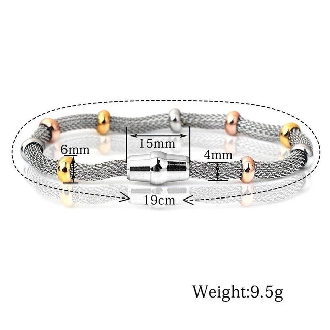 Mpariz RVS sluiting Armband Rosé en zilver