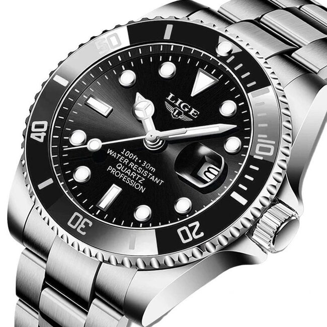 Lige Submaris – herenhorloge met stalen band en sportief design