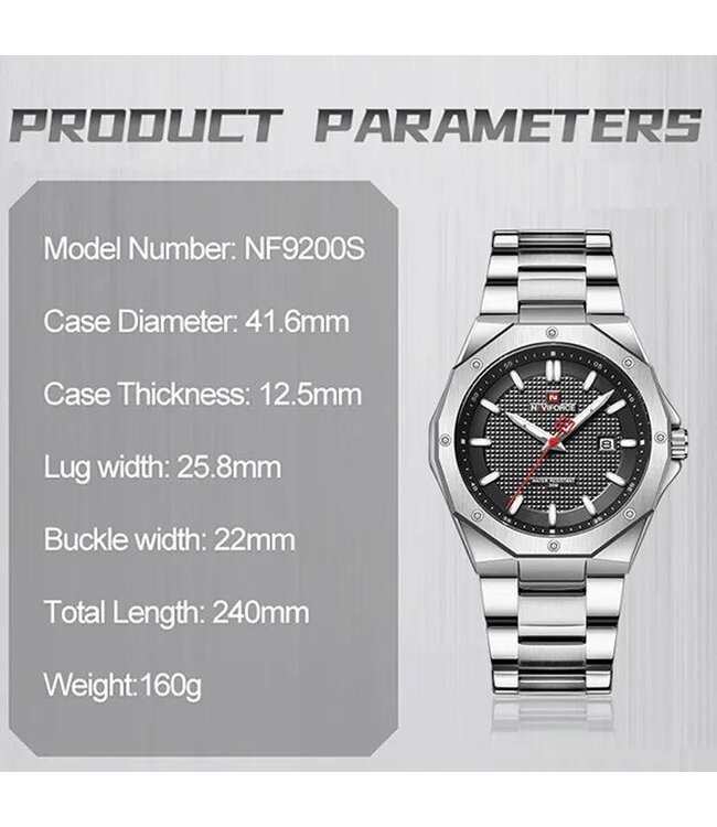 Naviforce luxe Herenhorloge Zilver zwart