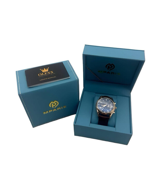 Olevs Luxe Herenhorloge  Rosé  Zwart