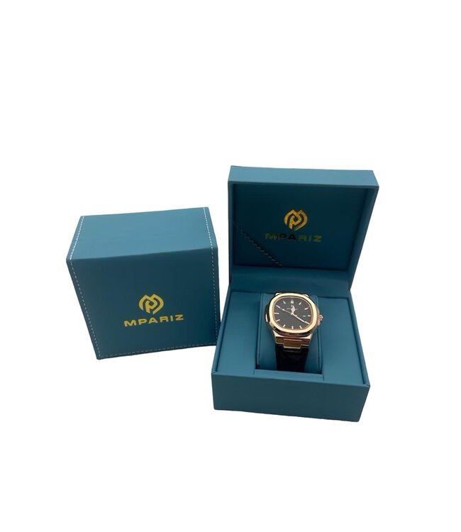 Poedagar  Herenhorloge Rosé  zwart