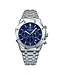 Binbond Luxe herenhorloge  Blauw  Zilver - Gratis Armband bij elke bestelling (twv €29,95)