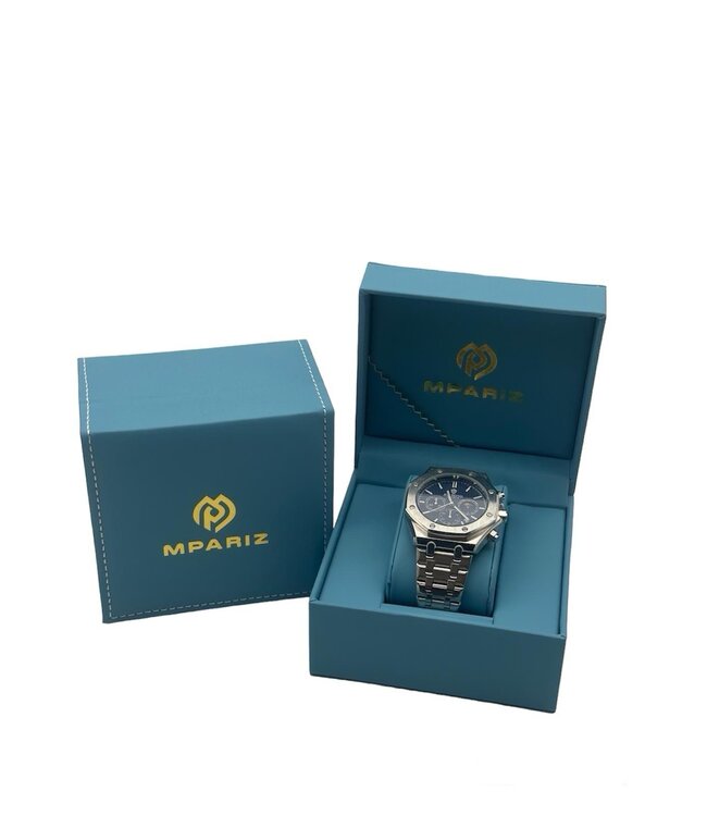 Binbond Luxe herenhorloge  Blauw  Zilver