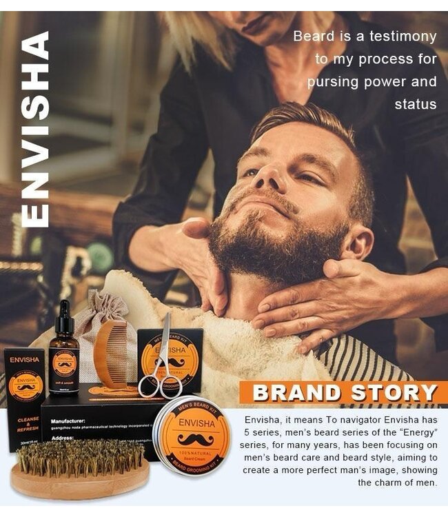 Envisha Beard Grooming Kit Orange Smell