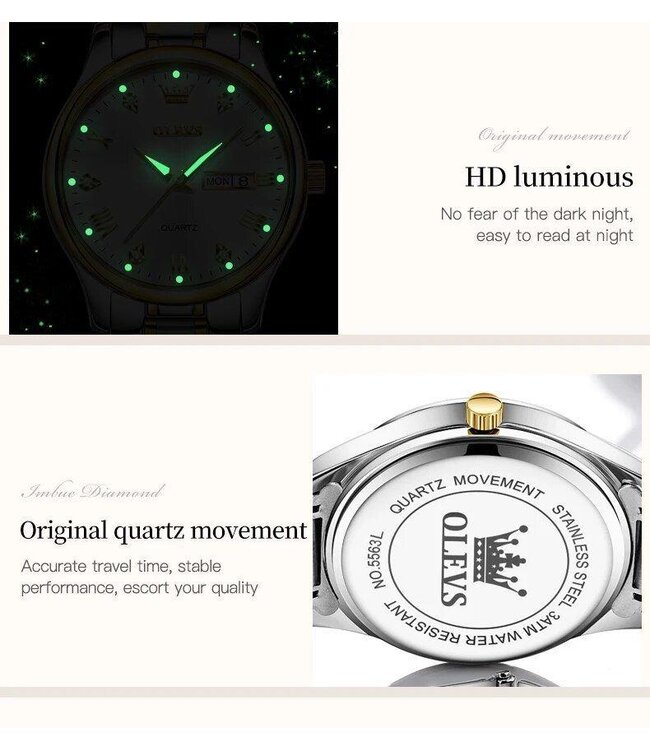 Olevs Luxe Dameshorloge Goud