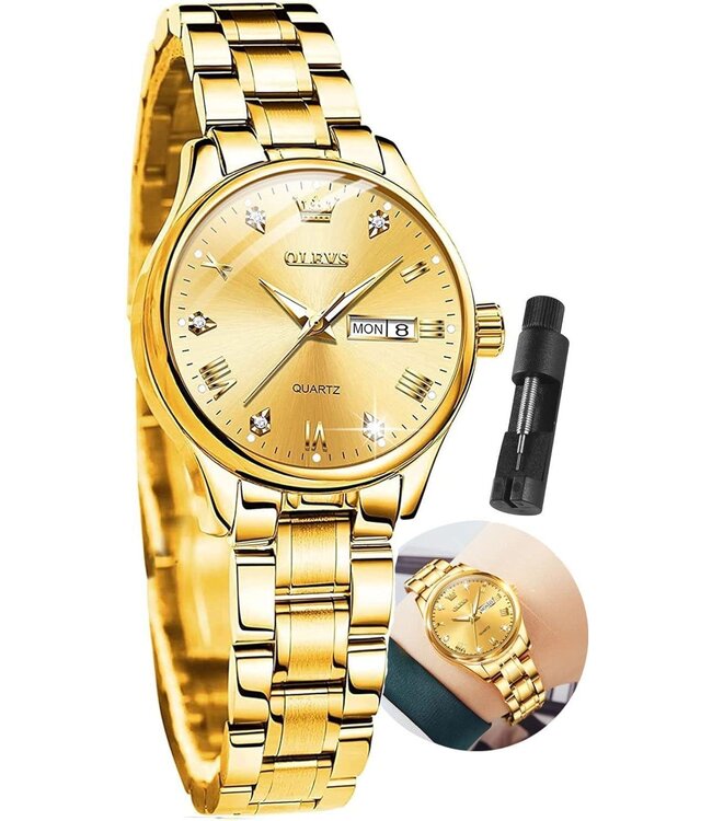 Olevs Luxe Dameshorloge Goud