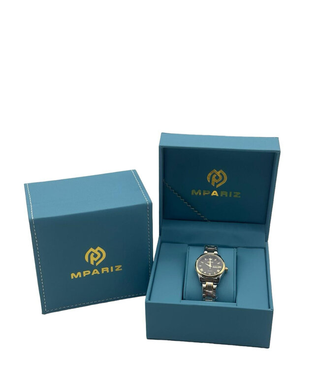 Olevs Luxe Dameshorloge Goud   Zwart - Gratis Armband bij elke bestelling (twv €29,95)