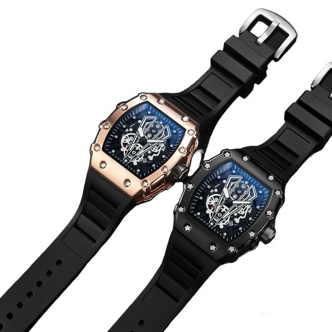 Mpariz Skeleton - herenhorloge met rubber band en sportief design