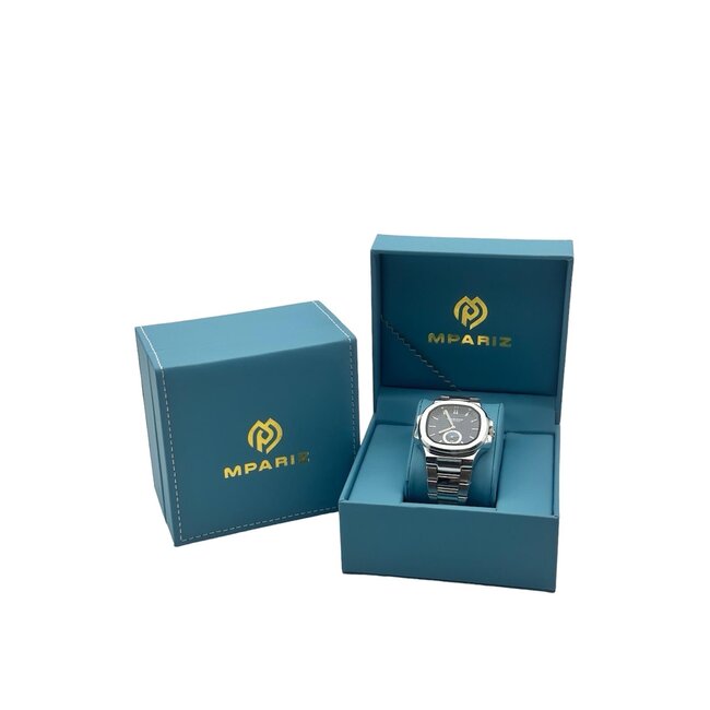 Binbond Luxe Herenhorloge Zilver Blauw