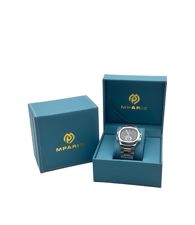 Binbond Luxe Herenhorloge Zilver Blauw