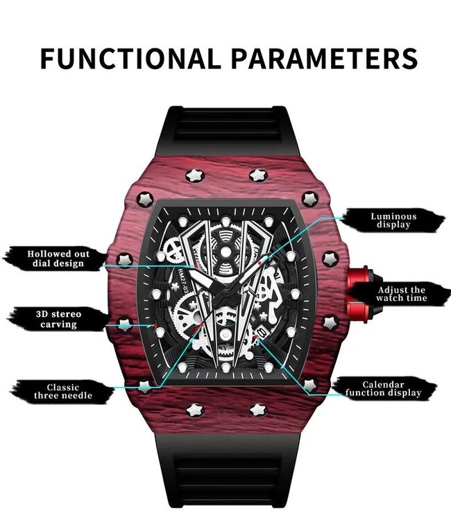 Mpariz Luxe Herenhorloge Rood