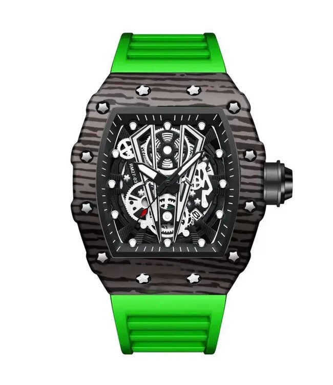 Mpariz Luxe Herenhorloge Groen - Gratis Armband bij elke bestelling (twv €29,95)