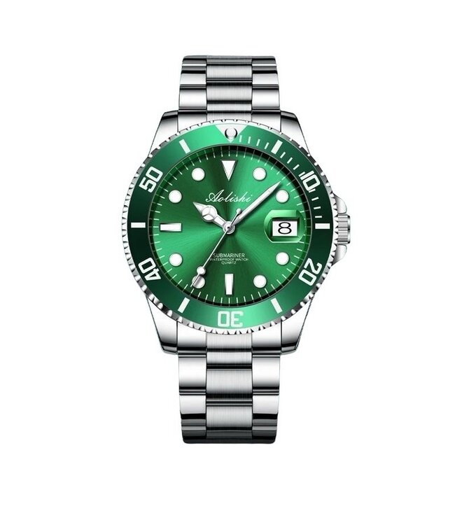 Mpariz Luxe Herenhorloges Groen  - Gratis Armband bij elke bestelling (twv €29,95)