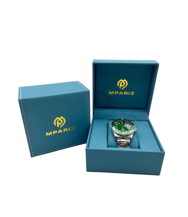 Mpariz Luxe Herenhorloges Groen  - Gratis Armband bij elke bestelling (twv €29,95)